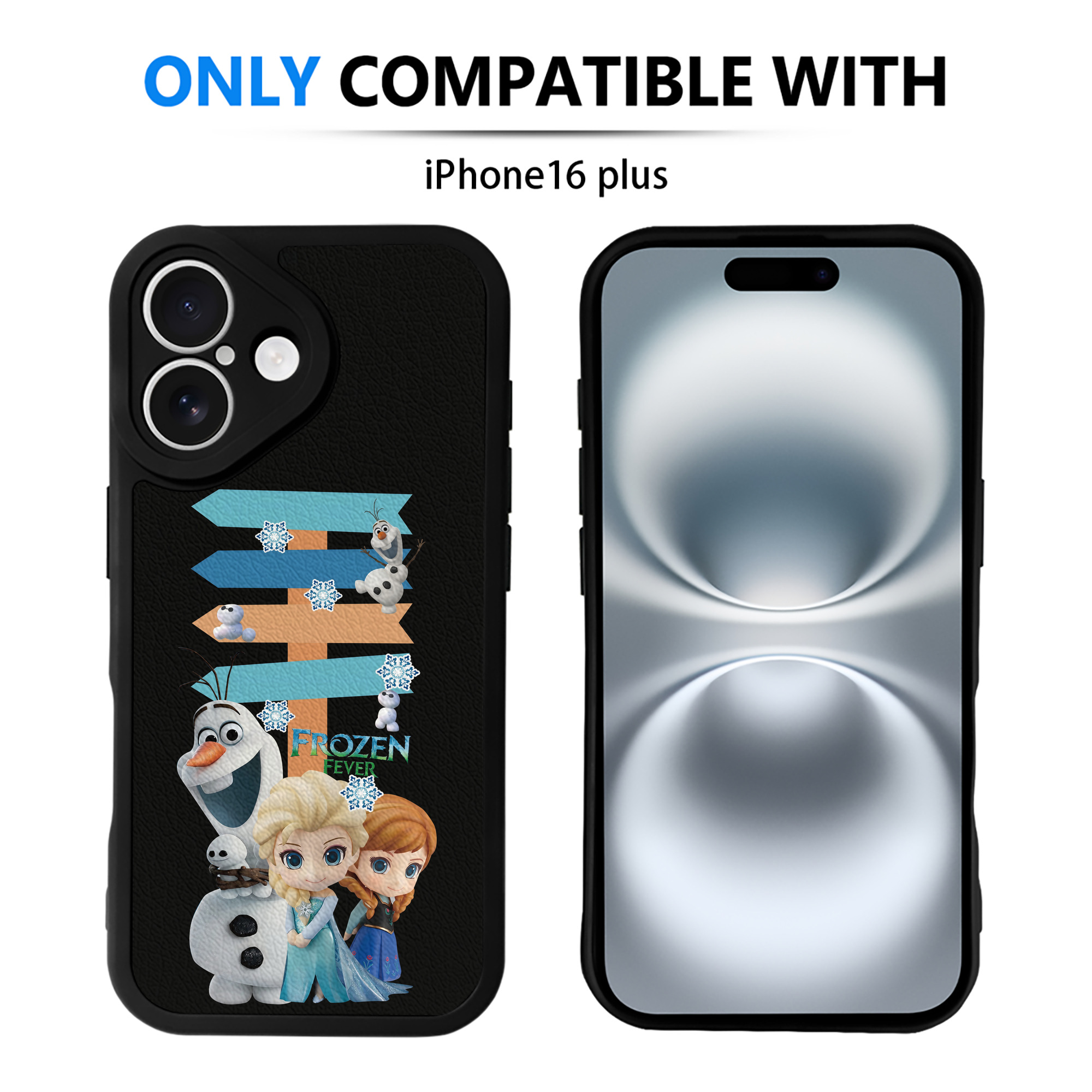 （画像用） アナと雪の女王 アンナ エルサ Frozen Anna Elsa 【iPhone 16シリーズ対応】シリコンスマホケース（レザー調） 材質：シリコン